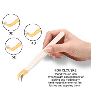Pinzas para Extensión de Pestañas al por Mayor con Punta de Fibra Redonda sin Espacios, Agarre de Diamante, Antiestáticas, OEM ODM - Product Image 3