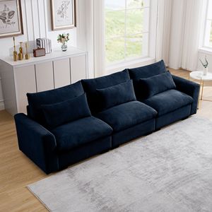 3 posti blu velluto a coste divano profondo per soggiorno comodo ampio divano con 3 cuscini in vita - Product Image 3
