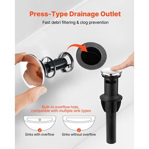 Grifo Monomando Cromado Plateado para Lavabo con Desagüe, 3 Orificios, para Baño y Cocina - Product Image 3