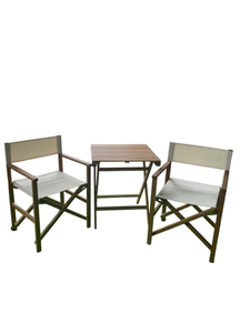 Conjunto de Muebles de Jardín Modernos de Metal y Madera, Mesa y Sillas para Patio, Uso en Lavandería o Granja - Product Image 1