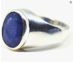 Bague en argent saphir bleu, argent sterling 925, pierre précieuse naturelle, faite à la main, bague pour homme, style classique de luxe pour homme - Product Image 4