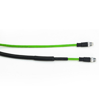 Câbles réseau Ethernet CAT5E 8 broches M12 OEM d'usine, câble industriel SFTP avec gaine en PVC ondulée, 26AWG, connecteur mâle-mâle