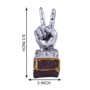 Resin Victory Hand Gesture Showpiece – Peace Sign Decorative Figurine for Home Décor & Collectibles - Product Image 2