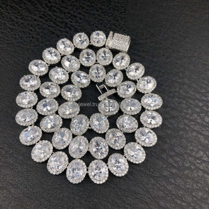 Cadena de tenis de moissanita de forma ovalada de diamante de corte ovalado de alta calidad para hombres y mujeres - Product Image 3