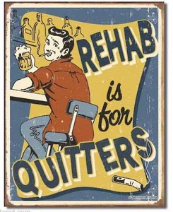 Metal <b>Wall</b> Sign Rectangle Rustic Garage Decor Vintage Style Rehab Is For Quitters Art Home Decor Living Room - Product Image 4