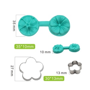 AK Gumpaste Flower Veiner Và Thép Không Gỉ Cutter Set Veining Molds Fondant Cutter Bánh Trang Trí Công Cụ Đường Hoa <span class=keywords><strong>Craft</strong></span> - Product Image 5