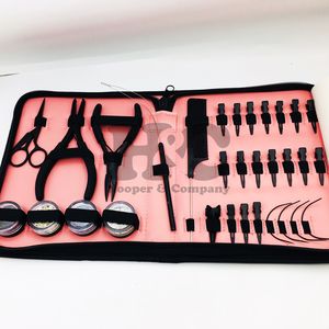 ชุดอุปกรณ์ต่อผมสีชมพูอ่อน HOOPER COMPANY รุ่นใหม่ล่าสุด กรรไกร ที่ติดเทป คีม แหวนสแตนเลสสีดำ สำหรับใช้งานเชิงพาณิชย์ - Product Image 3