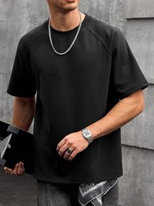 เสื้อยืดโอเวอร์ไซส์ผ้าฝ้ายแท้ 100% น้ำหนัก 220 กรัม พิมพ์ลายตามสั่งที่ไหล่ สไตล์ฮิปฮอป ไซส์พลัส ผ้าฝ้ายแท้ 100% ทรงบ็อกซี่ สำหรับผู้ชาย - Product Image 5