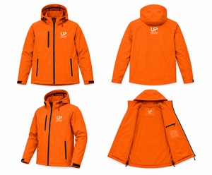 Veste Softshell à Capuche Orange Personnalisée Imperméable Coupe-Vent Doublée Polaire pour Randonnée et Travail en Extérieur Manteau de Sécurité OEM - Product Image 1