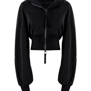 Sudadera con Capucha Corta de Invierno para Mujer, Top con Capucha y Mangas Largas, Sudadera Informal 100% Algodón para Uso Diario, Venta al Por Mayor - Product Image 1