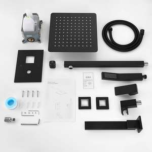 Set da bagno quadrato 10 pollici di lusso miscelatore pioggia doccia Combo - Product Image 4