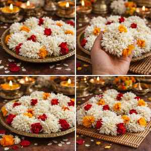 Pulsera de Flores Artificiales de Gajra, de Tela y Plástico, Ecológica, Impermeable, Accesorio para Mujer, Regalo de Boda, Haldi Mehndi - Product Image 2