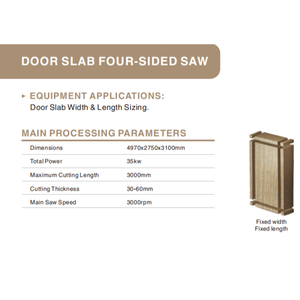 Machine automatique CNC pour la fabrication de portes <span class=keywords><strong>en</strong></span> <span class=keywords><strong>bois</strong></span>, scie à <span class=keywords><strong>bois</strong></span> pour panneaux de porte, feuilles de porte <span class=keywords><strong>en</strong></span> <span class=keywords><strong>bois</strong></span> massif et MDF, scie à quatre côtés - Product Image 2