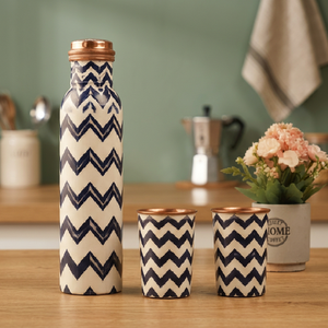 Juego de Termo y Taza de Cobre Estilo Bohemio con Diseño Floral de Aves, Vajilla Portátil para el Hogar - Product Image 2