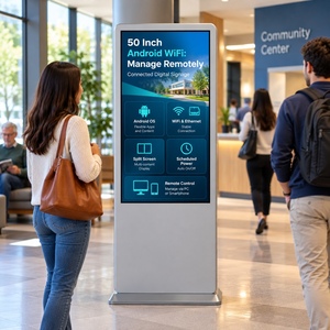 Pantalla Comercial de 50 Pulgadas con Soporte de Pie, Tablero de Menú, Pantalla LCD, Señalización Digital, Kiosco Publicitario, Android, Windows, WiFi, OEM - Product Image 4
