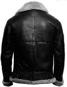 Chaqueta B3 Bomber Personalizada para Hombre, Chaqueta de Piel de Oveja Auténtica, Chaqueta de Aviador con Forro de Piel para Invierno, Chaqueta Gruesa para Exteriores - Product Image 2