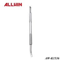 Pousse-cuticules professionnel à double extrémité inclinée de 14 cm en acier inoxydable poli, outil de manucure