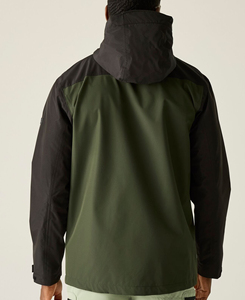 High Class <b>Men's</b> Olive <b>Green</b> <b>Waterproof</b> Quick Dry Windbreaker <b>Jacket</b> Hooded Zipper Closure Casual Autumn Outerwear Regular Fit - Product Image 2