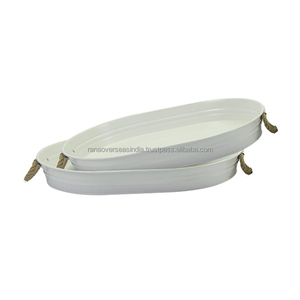 Plateau de service en acier de forme ovale avec poignée Roap durable et élégant, parfait pour toute occasion dans plusieurs styles et tailles - Product Image 5
