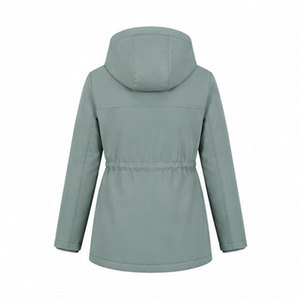 Abrigo Largo Impermeable para Mujer con Cintura Ajustable con Cordón, Capucha de Piel Sintética y Forro Térmico para Invierno - Product Image 2