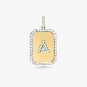 Colgante Minimalista de Lujo con Inicial de Diamante Cultivado en Laboratorio para Mujer, Chapado en Oro Sólido de 14K/18K, Delicado y Elegante, Regalo con Letra, Venta al por Mayor - Product Image 1