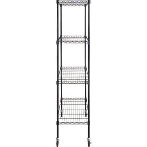 Scaffale Metallico Regolabile a 4 Ripiani per Carichi Pesanti, Capacità 317 kg, con Ruote per Cucina e Garage - Product Image 3