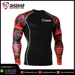 Vêtements de sport respirants à manches longues, prix de gros, hommes, sur mesure, uni, rashguard de sport, rashguards de fitness - Product Image 2