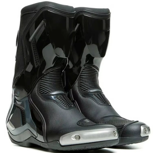 Bottes en cuir montantes respirantes à bout rond et semelle en cachemire chaudes, à lacets, pour l'aventure en plein air et les équipes de moto - Product Image 1
