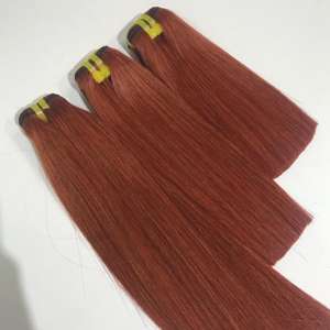 Extensiones de cabello virgen vietnamita 100% de gran calidad, hueso recto, Super doble dibujado, Color naranja oscuro, precio competitivo - Product Image 5