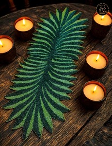 Luxury Decorative Hand Embroidered Beads Flower And Leaf Design <b>Beaded</b> Table Runner Buy Direct From Supplier At Bulk - Product Image 5