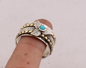 Anillo de Turquesa al por Mayor, Plata de Ley 925, Anillo Minimalista Apilable, Proveedor de Joyería B2B, Anillo Hecho a Mano con Gema de Turquesa - Product Image 3