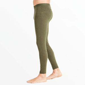 <b>Men's</b> Olive Green <b>Compression</b> Leggings Full Length Elastic Waist Solid Color Athletic <b>Tights</b> Spandex Nylon Material - Product Image 2