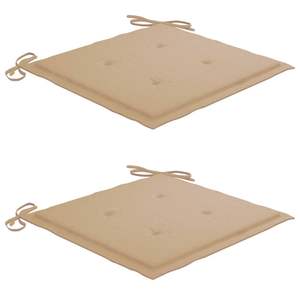 Juego de 2 muebles de patio para exteriores, madera marrón con cojín beige, elegante par de sillas - Product Image 6
