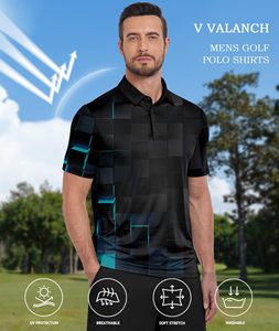 เสื้อโปโลชาย เสื้อกอล์ฟพิมพ์ลาย รับทำโลโก้ เสื้อผ้าฤดูร้อน โพลีเอสเตอร์ผสมสแปนเด็กซ์ ระบายเหงื่อได้ดี UPF50+ แห้งเร็ว เสื้อยืดแบบซับลิเมชั่น - Product Image 2