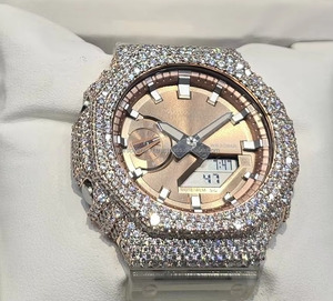Kit de modification de boîtier de montre de plongée octogonal de luxe Royal Ice Frosted Dvars Diamond GA13 avec date automatique, style urbain, montre statement - Product Image 4