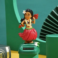Ornement de voiture, jupe hawaïenne en herbe, poupée dansante à énergie solaire, jouets de décoration de voiture, jouet à bascule à énergie solaire