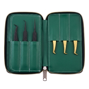 Estuche de almacenamiento para pinzas de extensión de pestañas, organizador de herramientas para pestañas, bolsa de transporte con cremallera, soporte portátil para pinzas, ranuras elásticas de almacenamiento, profesional. - Product Image 4