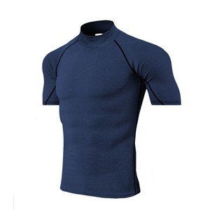 Chemises de sport à manches longues pour hommes, personnalisées avec logo imprimé par transfert thermique, séchage rapide, vente en gros, simples, pour Jiu Jitsu, fitness, natation, MMA, Rashguard Bji - Product Image 4