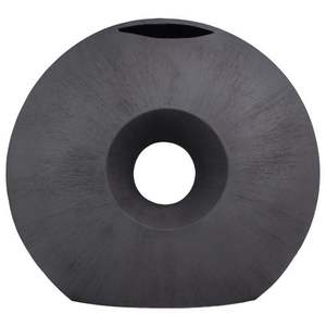 Jarrón Decorativo Circular Hueco Negro Mate al por Mayor, Jarrón de Metal Geométrico Moderno para Flores, Decoración de Mesa para Bodas, Hogar, Oficina, Hotel - Product Image 1