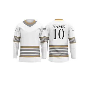 Maillot de hockey sur glace personnalisé imprimé, tissu en maille respirant, léger et durable, vêtements de sport d'équipe en gros - Product Image 4