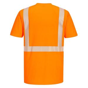 เสื้อยืดแขนสั้นสะท้อนแสงคุณภาพพรีเมียม ระบายอากาศได้ดี ผลิตจากโพลีเอสเตอร์ สำหรับผู้ชาย ขายส่งแบบ OEM - Product Image 4