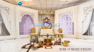 Espectacular Decoración de Escenario Blanco para la Noche de Bodas, Decoración de Escenario para la Noche de Recepción de Bodas, Estilo Canadiense, Escenario de Boda Blanco, EE. UU. - Product Image 5