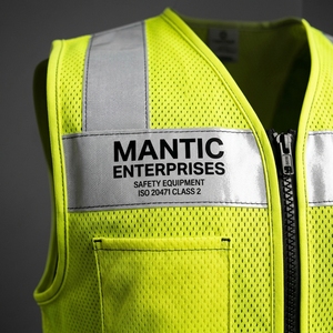 Custom Logo <b>Security</b> High Visibility Worker Workwear Industrial Construction Road Traffic Hi Vis Reflective Safety Work Vest - Product Image 6