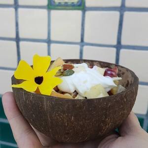Tazón de cáscara de coco de alta calidad utilizado para comer ensalada de frutas en escabeche // Lima - Product Image 3