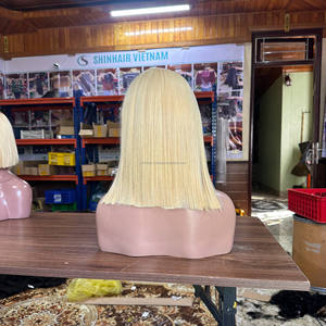 Perruques de cheveux humains de haute qualité, perruque frontale en dentelle, cheveux vierges vietnamiens, perruque frontale en dentelle blonde, perruques lisses et droites pour femmes, sans colle - Product Image 2