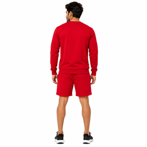 Ensemble de survêtement pour hommes en gros : Sweat-shirt à col rond et short de survêtement, style streetwear viral, coupe oversize moderne - Product Image 2