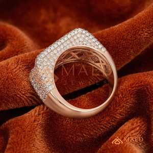 Rose Gold Iced Out Moissanite <b>Ring</b> for Men Baguette Cut Hip Hop <b>Statement</b> <b>Ring</b> Luxury Wedding Band Jewelry Gift - Product Image 2