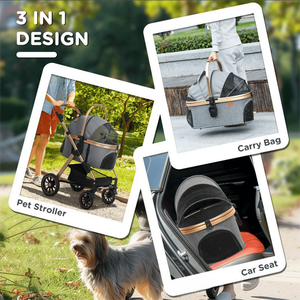 Grande Passeggino per Animali Domestici in Alluminio con Chiusura a Bottone, Regolabile e Pieghevole, Impermeabile per il Trasporto di Cani all'Aperto - Product Image 2