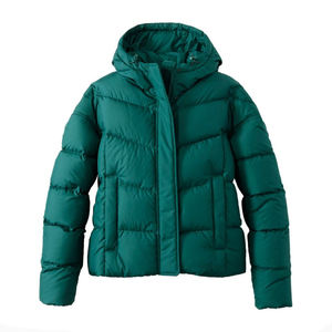 Hooded Puffer Jacket Men's Winter <b>Fleece</b> Casual Style Regular Length <b>Orange</b> Color Breathable Loose Fit Zipper Closure Polyester - Product Image 3