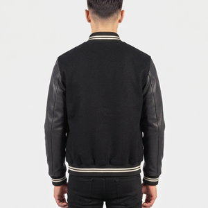 Chaqueta Varsity Personalizada para Hombre, Mezcla de Lana, Manga de Piel de Vaca, Logotipo Bordado, Secado Rápido, Transpirable, Chaqueta de Béisbol Universitaria - Product Image 6